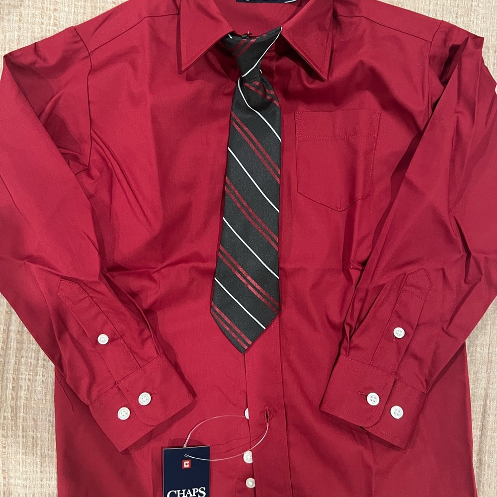 Chaps Boys Red Dress Shirt